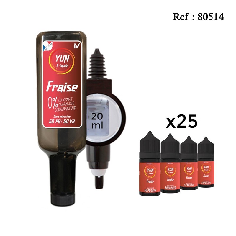 Pack E-liquide YUN Fraise 500mL