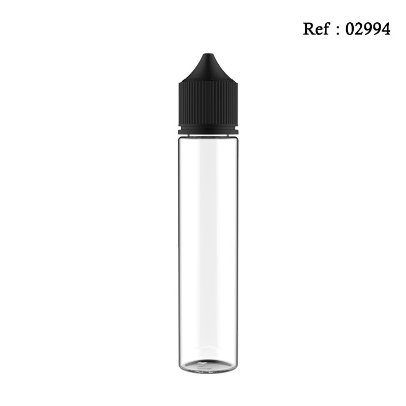 75mL plastic bottle transparent white with secur cap