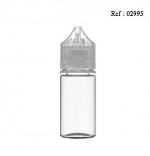 30mL plastic bottle transparent white with secur cap