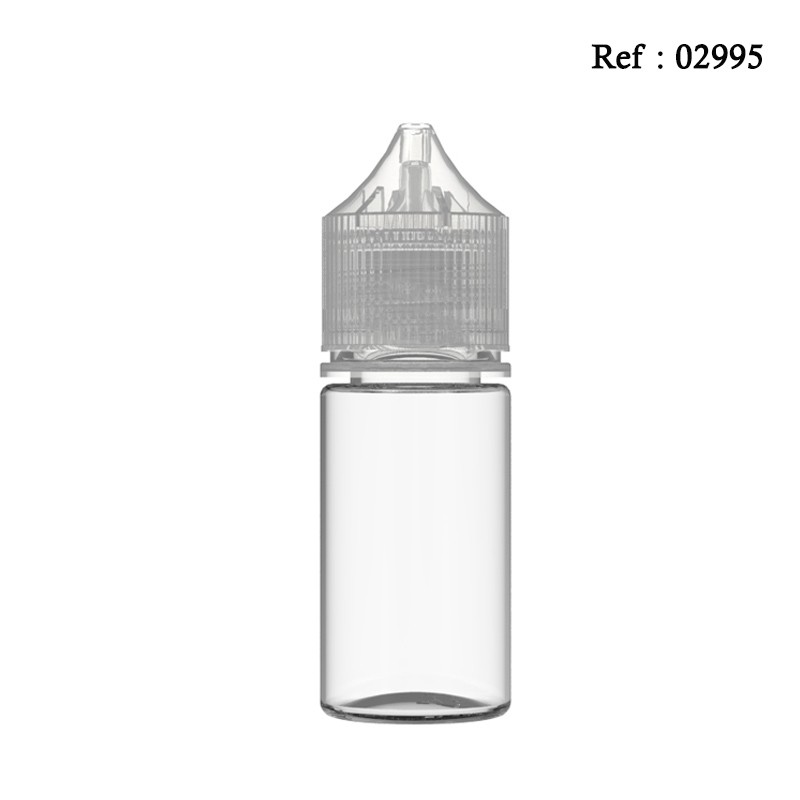 30mL plastic bottle transparent white with secur cap