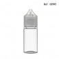 30mL plastic bottle transparent white with secur cap