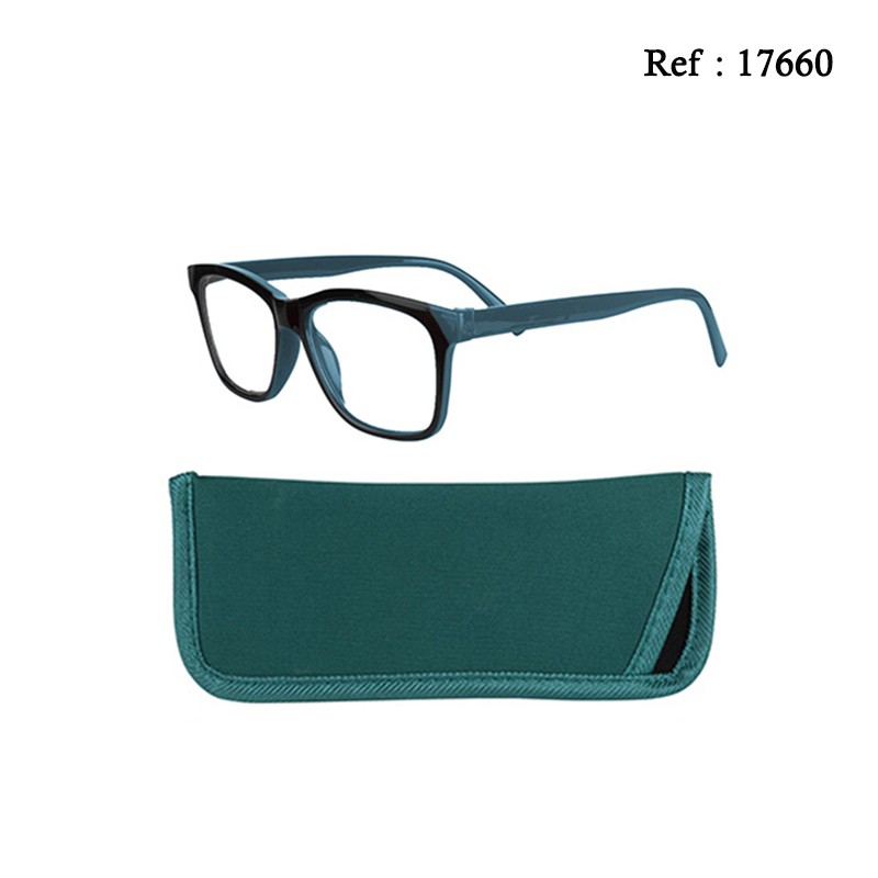 Reading glasses with pouch assorted, display of 30 pcs