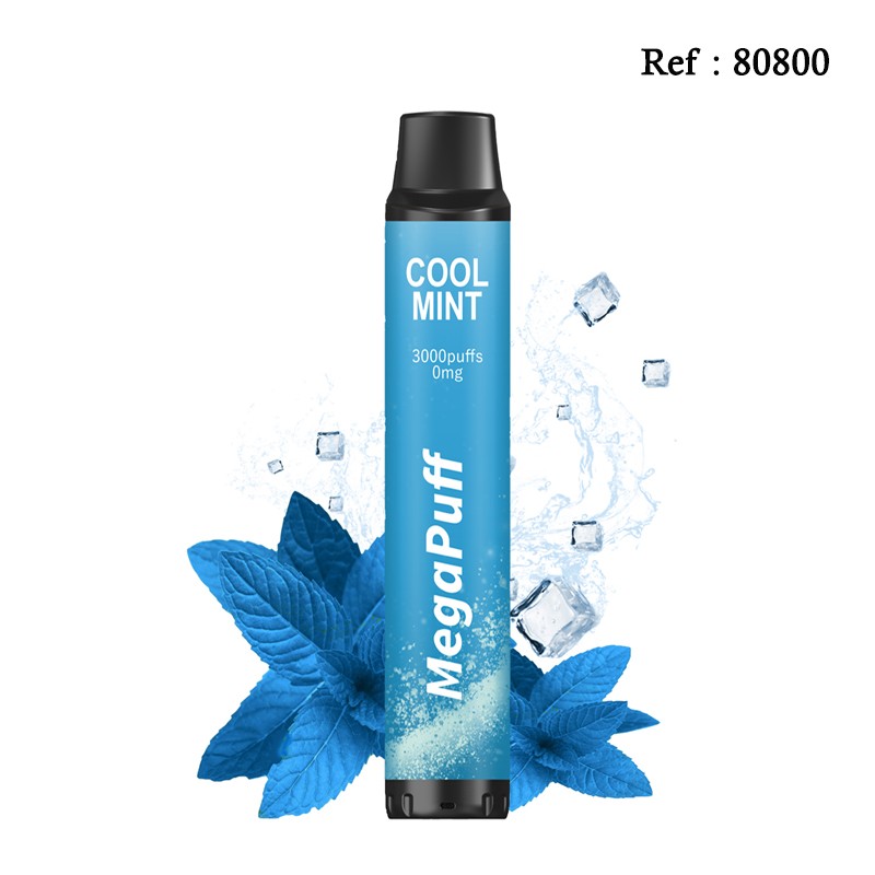 Disposable E-cigarettes Megapuff 0mg/mL Cool Mint 3000puffs