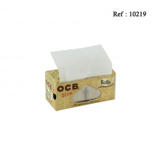 Rolling Paper OCB Slim Chanvre Bio, roller of 4m,display of 24 roller