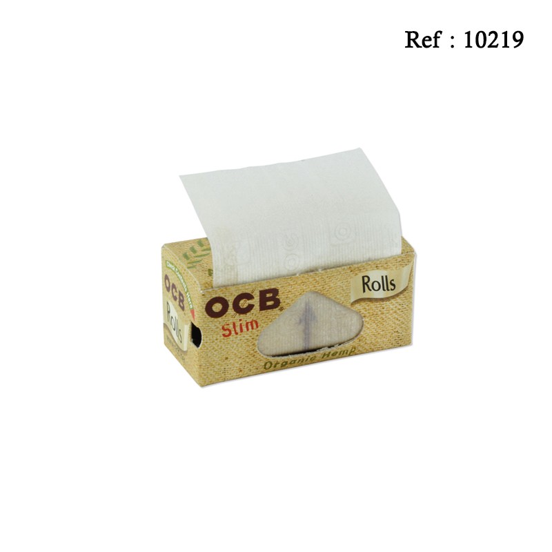 Rolling Paper OCB Slim Chanvre Bio, roller of 4m,display of 24 roller