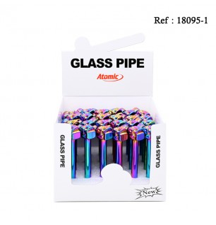 glass tobaccopipe rainbow assorted per 24 pcs