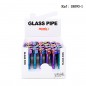 glass tobaccopipe rainbow assorted per 24 pcs