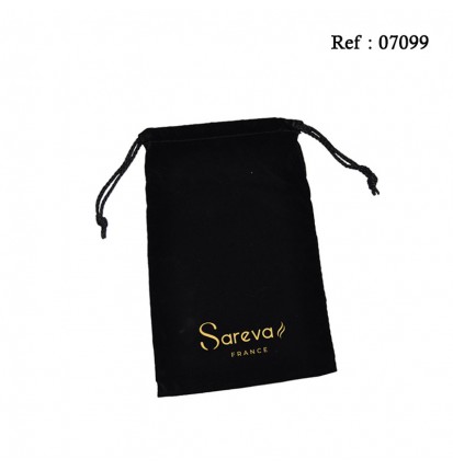 Etui suédine Noir avec logo "SAREVA"