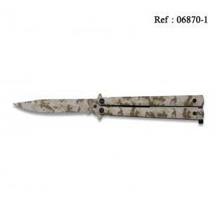 Couteau Papillon 9.5 cm Camo Sable Aride