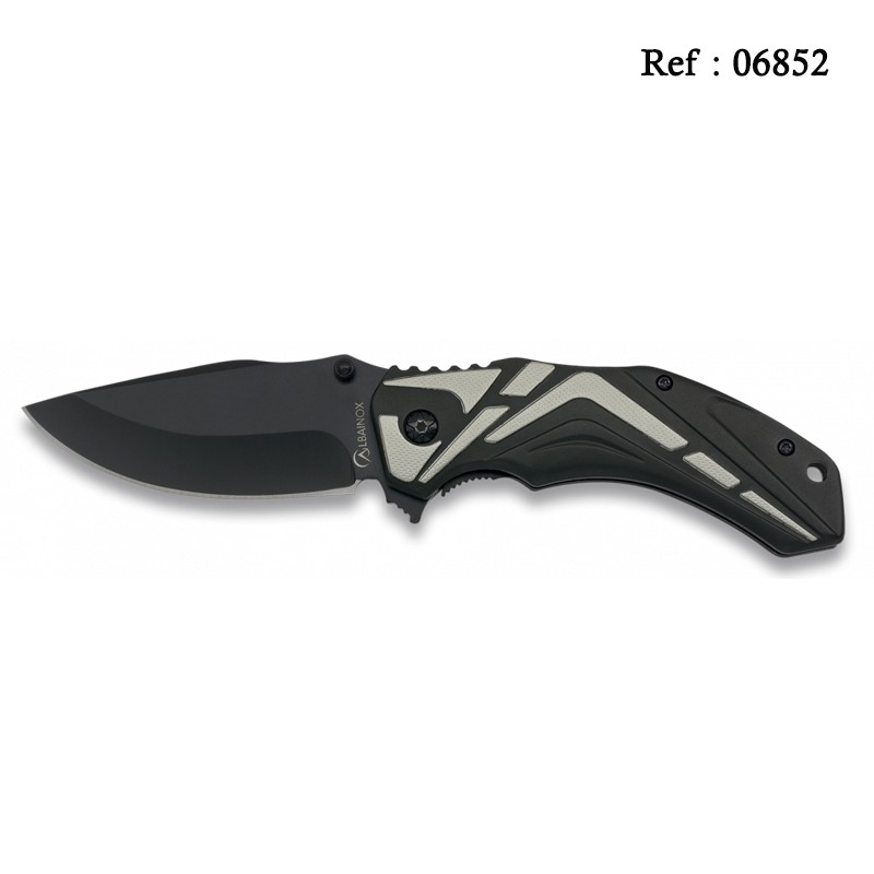 knife Black/Grey 8.5 cm with clip