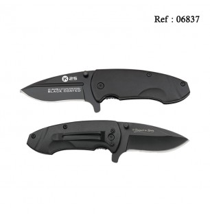 Knife K25 6.5 cm Mat Black with clip