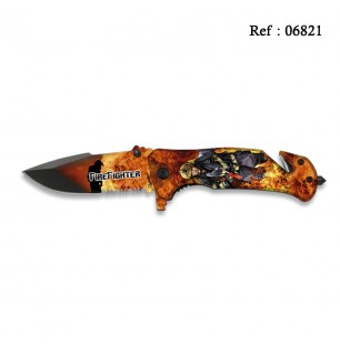 Knife FOS 8 cm Firefighter 3 D, with clip