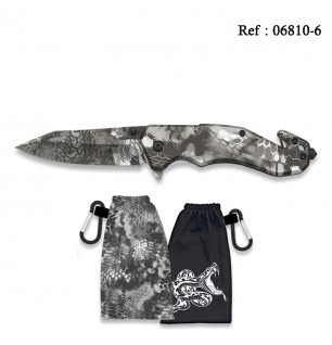 Knife 8 cm Snake Scales with pouch and snap clasp