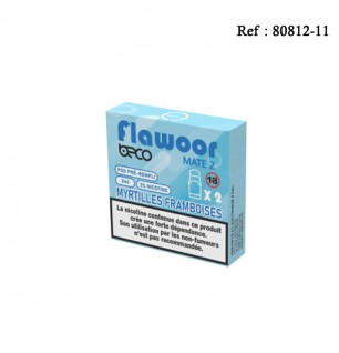 Pod Flawoor Mate Myrtille Framboise 10mg/mL pré-rempli 2mL - 2 pcs