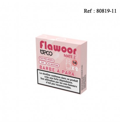 Pod Flawoor Mate Barbe à papa 10mg/mL pré-rempli 2mL - 2 pcs