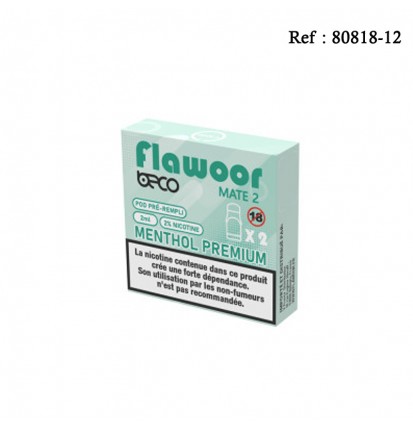 Pod Flawoor Mate Menthol premium 20mg/mL pré-rempli 2mL - 2 pcs