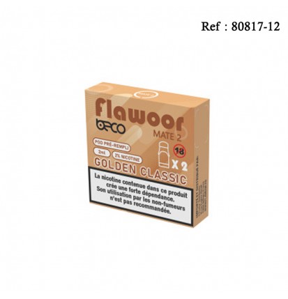 Pod Flawoor Mate Golden Classic 20mg/mL pré-rempli 2mL - 2 pcs