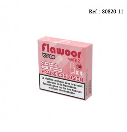 Pod Flawoor Mate Fraise explosion 10mg/mL pré-rempli 2mL - 2 pcs