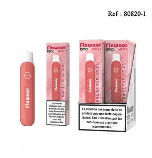 Kit Puff Flawoor Mate 2 rechargeable - Fraise explosion 10mg/mL