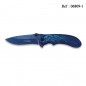 Knife 8 cm Rainblue engraved flowers with pouch