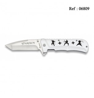 Knife Ninja/Shuriken 9 cm White with clip