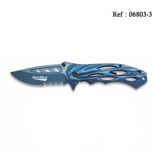 Knife 8.5 cm Rainblue with clip and pouch