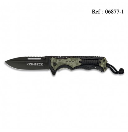 knife Keh-Beck 9 cm Green/Black with clip