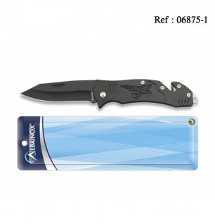 knife 7 cm Black with engraving plane, in blister