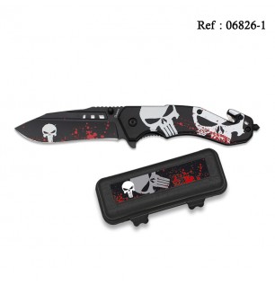 Knife 8.5 cm Skull 3D Black