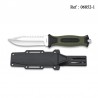 Couteau 12 cm Vert/Noir, avec étui rigide et clip