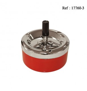 Ashtray 11 cm Red/Chrome