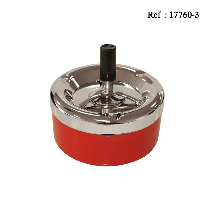 Ashtray 11 cm Red/Chrome