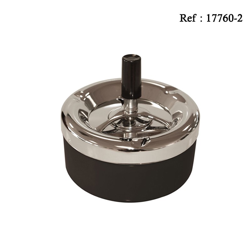 Ashtray 11 cm Black/Chrome