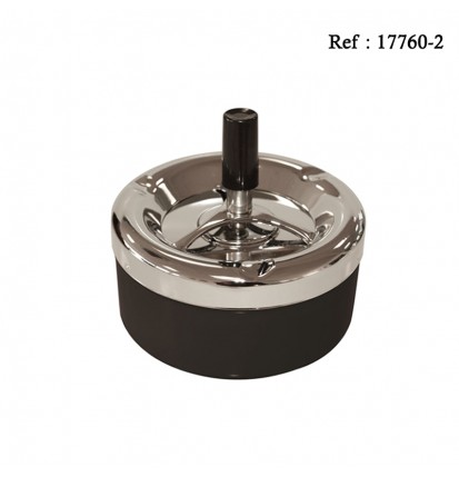 Ashtray 11 cm Black/Chrome