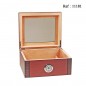 cigar humidor black/red-brown with glass for 25 cigars, 260x220x120