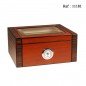 cigar humidor black/red-brown with glass for 25 cigars, 260x220x120