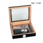 cigar humidor with glass for 15 cigars, with ashtray cigar cutter