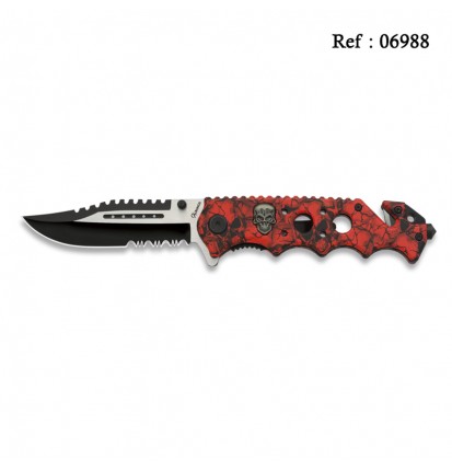 Fos skull knife Red/Black 8.9 cm