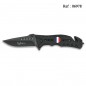 Couteau FOS Noir Ecusson drapeau français 8.3 cm, avec clip