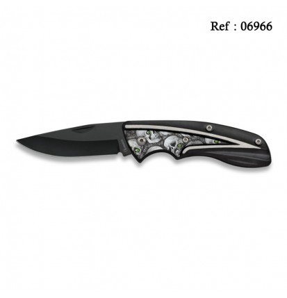 knife blakc skulls 7 cm with clip