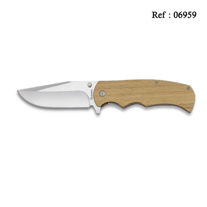 Couteau Bois Naturel 8.8 cm avec clip