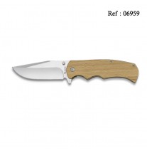 Couteau Bois Naturel 8.8 cm avec clip