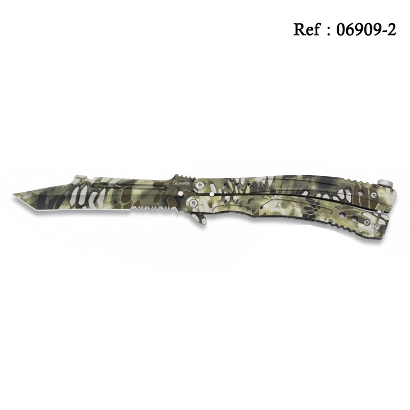 Knife Papillon 10.4 cm Python Green