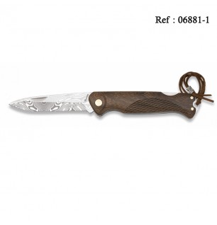 Knife laser ornated wood 8 cm Damas