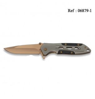 Knife FOS 7.5 cm Steel and Titanium coated with black pouch