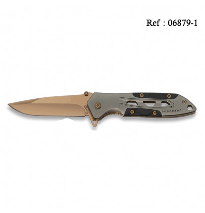 Knife FOS 7.5 cm Steel and Titanium coated with black pouch