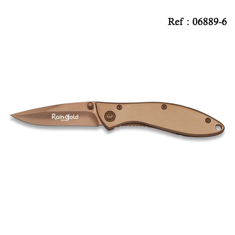 Couteau Raingold Titane 6.7 cm, avec clip et feutrine noire