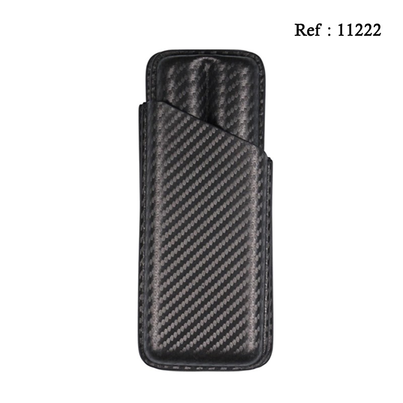 Cigar case  look carbon design for 2 cigars,18.5 lenght Ø 2.4 cm