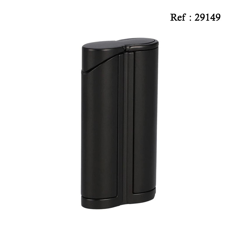 Briquet ADORINI jet flame curve Noir Mat, avec emporte pièce