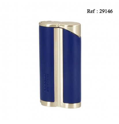 Lighter ADORINI jet curve blue yellow gold with cigar punch